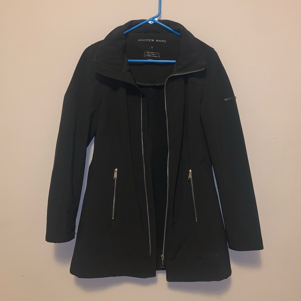 Andrew Marc Water Repellant Black Coat